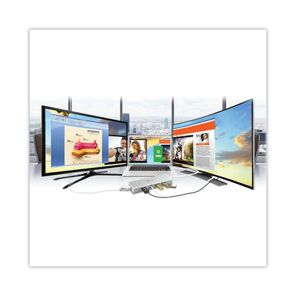 Dual Monitor Docking Station for PC/Mac, Silver