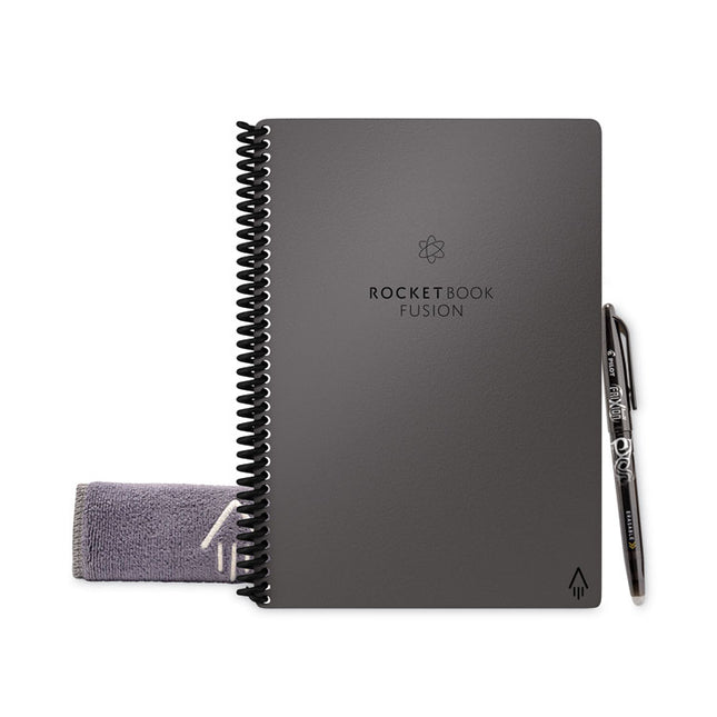 Fusion Smart Notebook, Seven Assorted Page Formats (Set 1), Gray Cover, (21) 8.8 x 6 Sheets