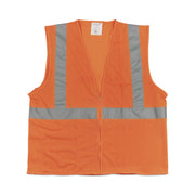 Zipper Safety Vest, X-Large, Hi-Viz Orange