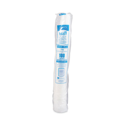 High-Impact Polystyrene Cold Cups, 10 oz, Plastic, Translucent, 100/Sleeve, 25 Sleeves/Carton