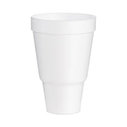 Foam Drink Cups, Tapered Bottom, 32 oz, White, 25/Bag, 20 Bags/Carton