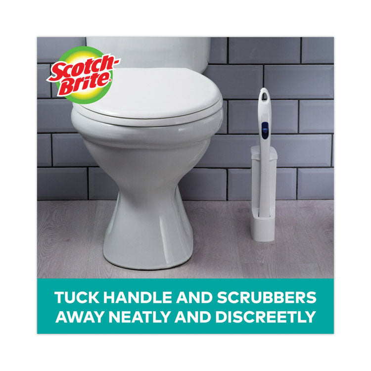 Toilet Scrubber Starter Kit, 1 Handle And 5 Scrubbers, White/Blue