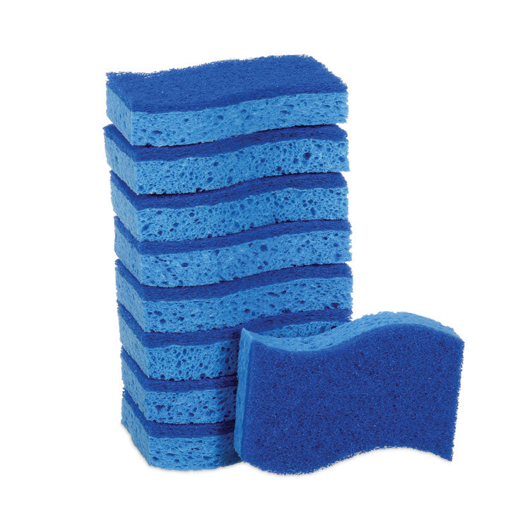Non-Scratch Multi-Purpose Scrub Sponge, 4.4 X 2.6, 0.8" Thick, Blue, 9/pack