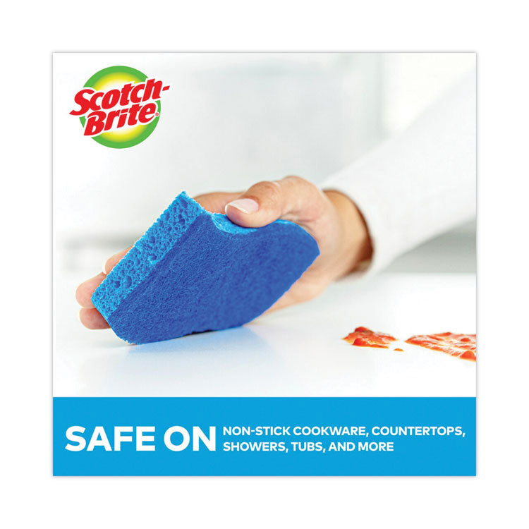 Non-Scratch Multi-Purpose Scrub Sponge, 4.4 X 2.6, 0.8" Thick, Blue, 9/pack