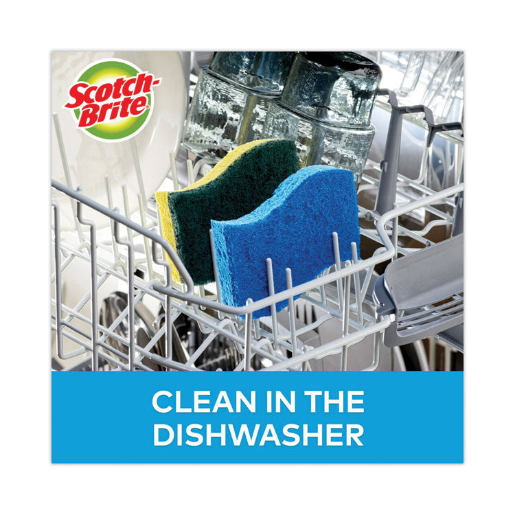 Non-Scratch Multi-Purpose Scrub Sponge, 4.4 X 2.6, 0.8" Thick, Blue, 9/pack