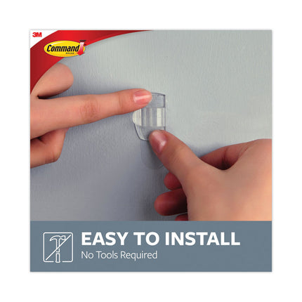 Cord Clip, Round, With Adhesive, 0.75"w, Clear, 4/pack