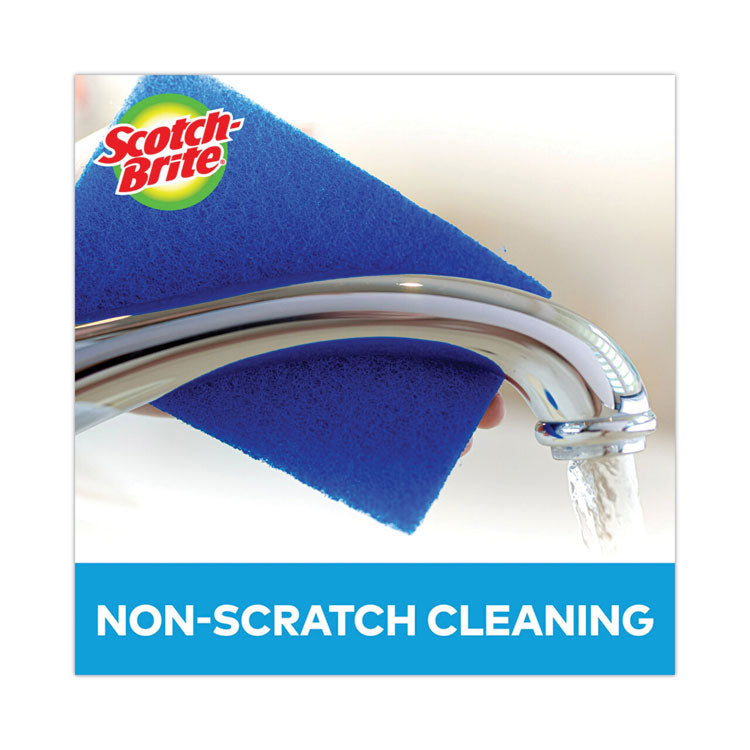Non-Scratch Scour Pads, Size 3 X 6, Blue, 10/carton