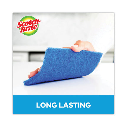 Non-Scratch Scour Pads, Size 3 X 6, Blue, 10/carton