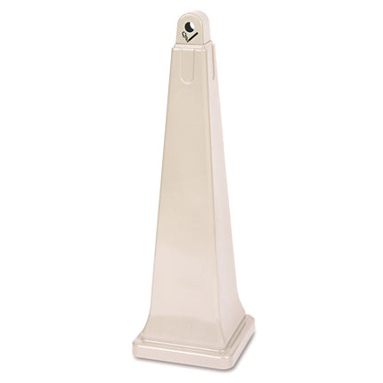 GroundsKeeper Cigarette Waste Collector, Pyramid, 1 gal, 12.25 x 39.75, Beige