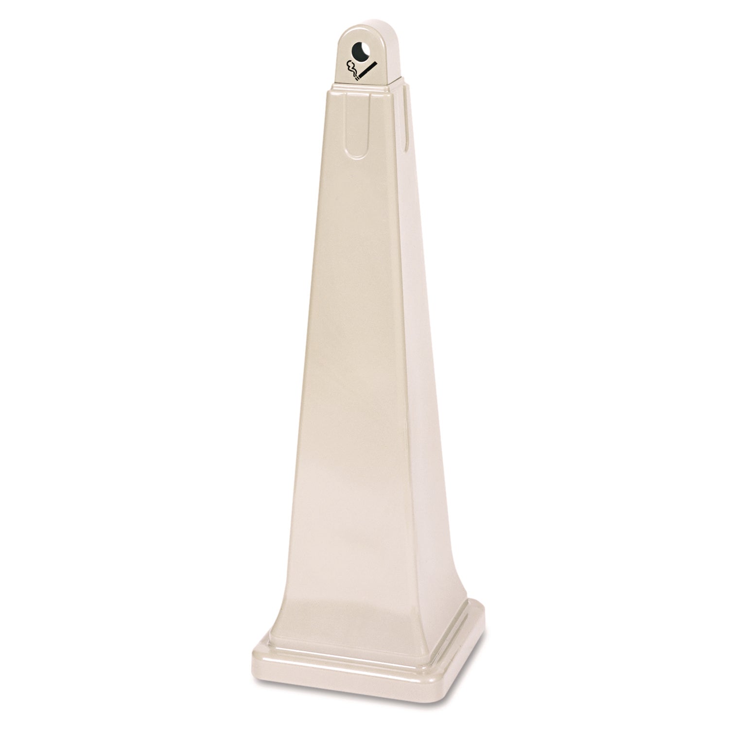 GroundsKeeper Cigarette Waste Collector, Pyramid, 1 gal, 12.25 x 39.75, Beige