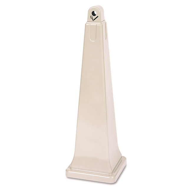 GroundsKeeper Cigarette Waste Collector, Pyramid, 1 gal, 12.25 x 39.75, Beige
