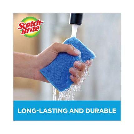 Non-Scratch Multi-Purpose Scrub Sponge, 4.4 X 2.6, 0.8" Thick, Blue, 3/pack
