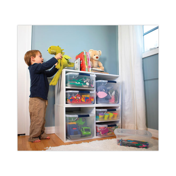 Clever Store Basic Latch-Lid Container, 30 qt, 13.37" x 18.75" x 10.5", Clear