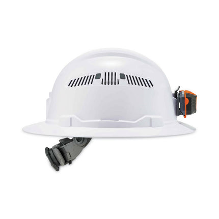 Skullerz 8973LED Class C Hard Hat Full Brim with LED Light, White
