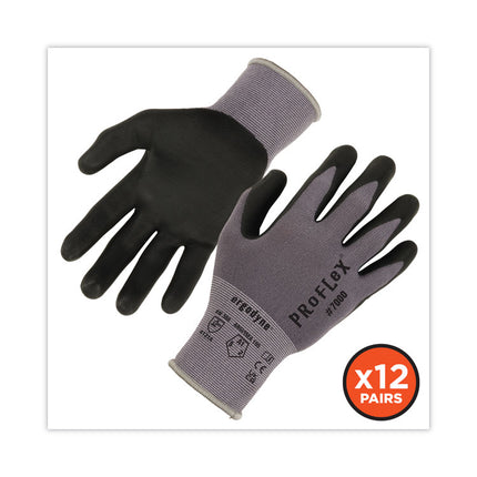 ProFlex 7000 Nitrile-Coated Gloves Microfoam Palm, Gray, Medium, 12 Pairs/Pack