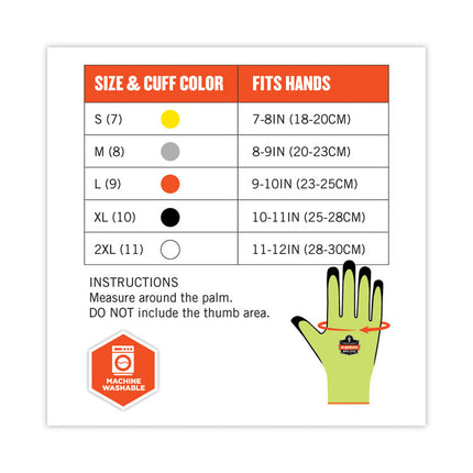 ProFlex 7021 Hi-Vis Nitrile-Coated CR Gloves, Lime, Large, 144 Pairs/Carton