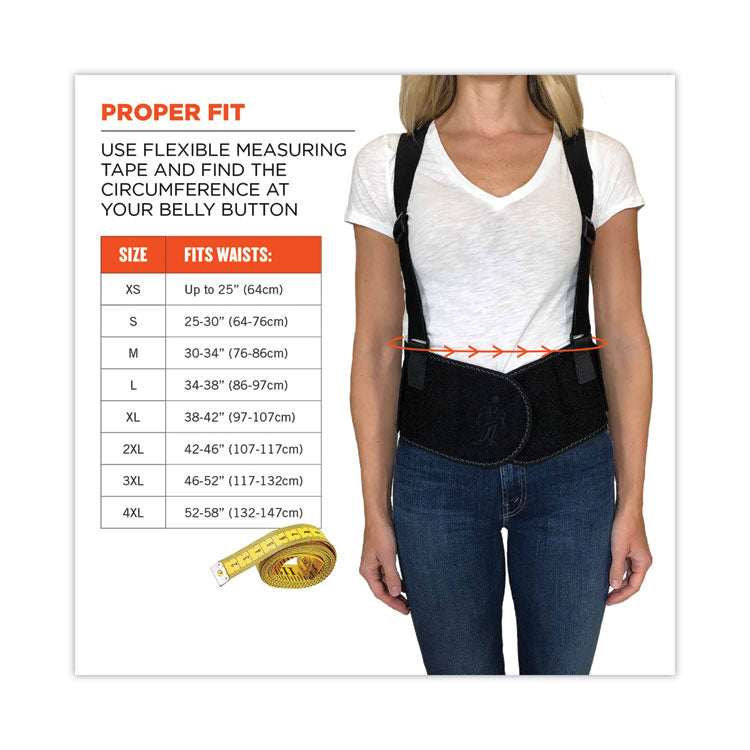 ProFlex 1600 Standard Elastic Back Support Brace, Medium, 30" to 34" Waist, Black
