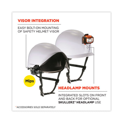 Skullerz 8974-MIPS Class E Safety Helmet with MIPS Elevate Ratchet Suspension, White