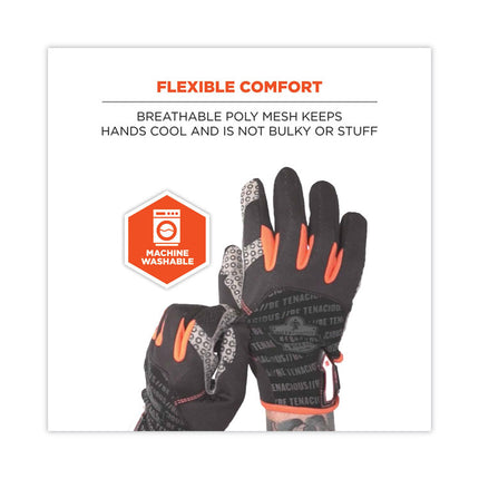 ProFlex 821 Smooth Surface Handling Gloves, Black, Large, Pair