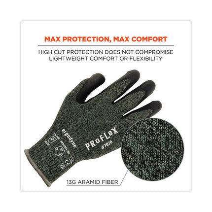 ProFlex 7070 ANSI A7 Nitrile Coated CR Gloves, Green, Large, 12 Pairs/Pack