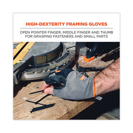 ProFlex 720 Heavy-Duty Framing Gloves, Gray, 2X-Large, Pair