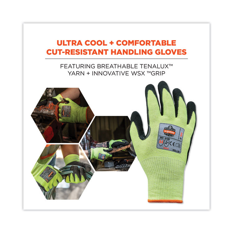 ProFlex 7041 ANSI A4 Nitrile-Coated CR Gloves, Lime, Large, 144 Pairs