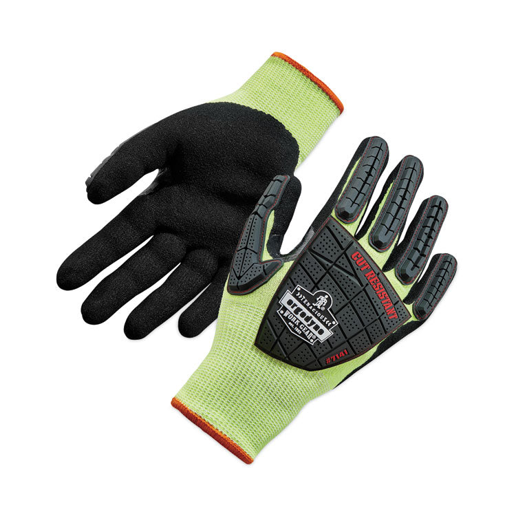 ProFlex 7141 ANSI A4 DIR Nitrile-Coated CR Gloves, Lime, Large, 72 Pairs/Pack