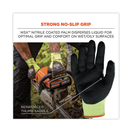 ProFlex 7141 ANSI A4 DIR Nitrile-Coated CR Gloves, Lime, Small, 72 Pairs/Pack