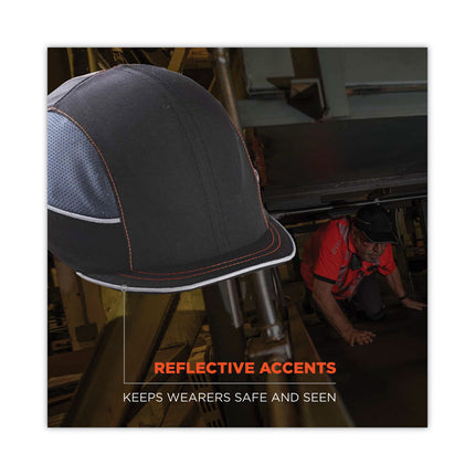 Skullerz 8950 Bump Cap Hat, Micro Brim, Black