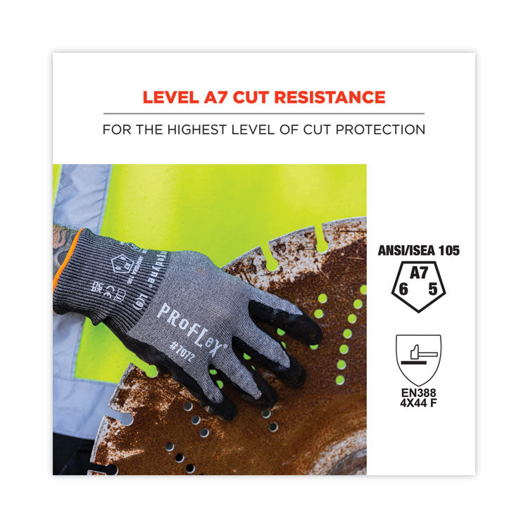 ProFlex 7072 ANSI A7 Nitrile-Coated CR Gloves, Gray, Large, Pair
