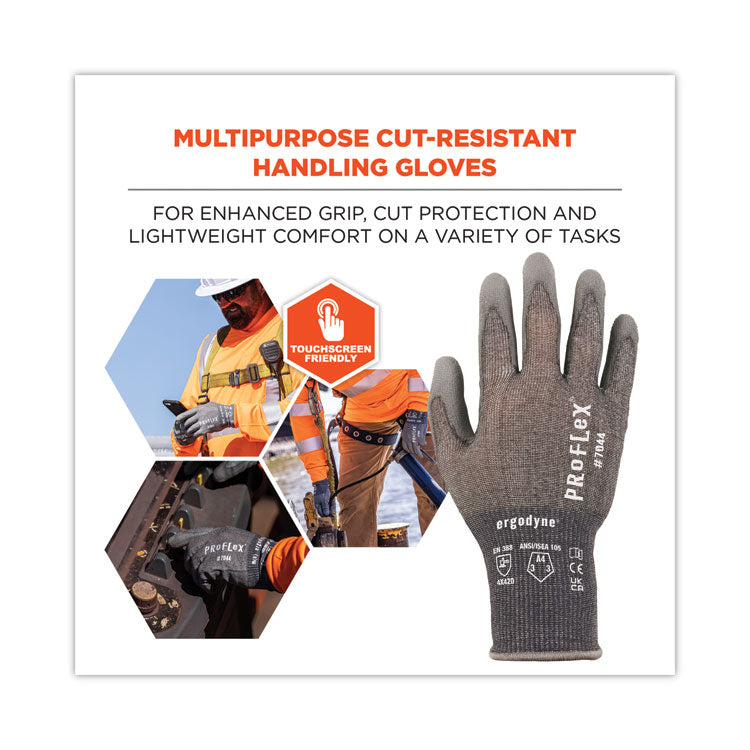 ProFlex 7044 ANSI A4 PU Coated CR Gloves, Gray, X-Large, Pair