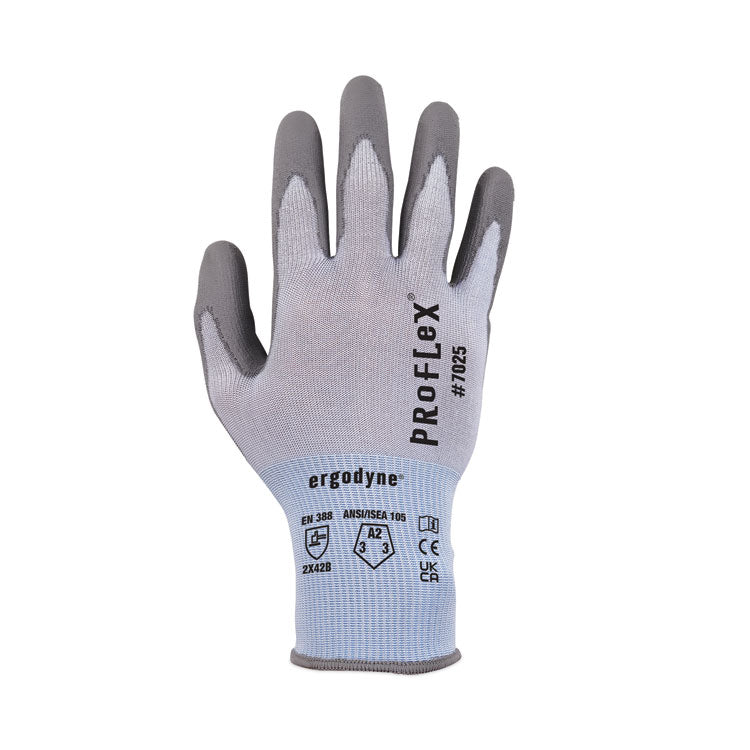 ProFlex 7025 ANSI A2 PU Coated CR Gloves, Blue, Medium, Pair