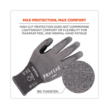 ProFlex 7071 ANSI A7 PU Coated CR Gloves, Gray, Medium, Pair