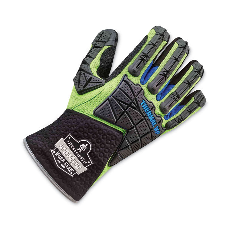 ProFlex 925WP Performance Dorsal Impact-Reducing Thermal Waterproof Gloves, Black/Lime, Large, Pair