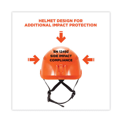 Skullerz 8975 Class C Safety Helmet, 6-Point Ratchet Suspension, Orange