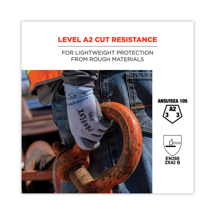 ProFlex 7025 ANSI A2 PU Coated CR Gloves, Blue, 2X-Large, 12 Pairs/Pack