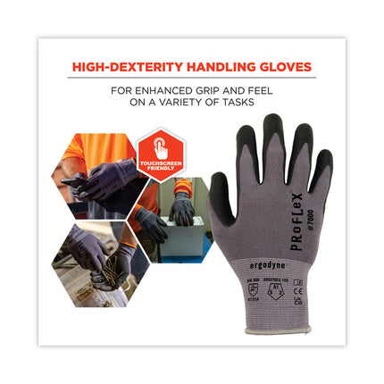 ProFlex 7000 Nitrile-Coated Gloves Microfoam Palm, Gray, Large, Pair