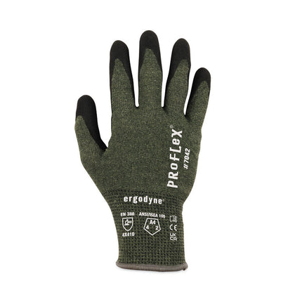 ProFlex 7042 ANSI A4 Nitrile-Coated CR Gloves, Green, 2X-Large, 12 Pairs/Pack