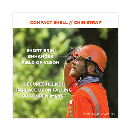 Skullerz 8974V Class E Safety Helmet with 8991 Visor Kit, Smoke Lens, 6-Point Ratchet Suspension, Orange