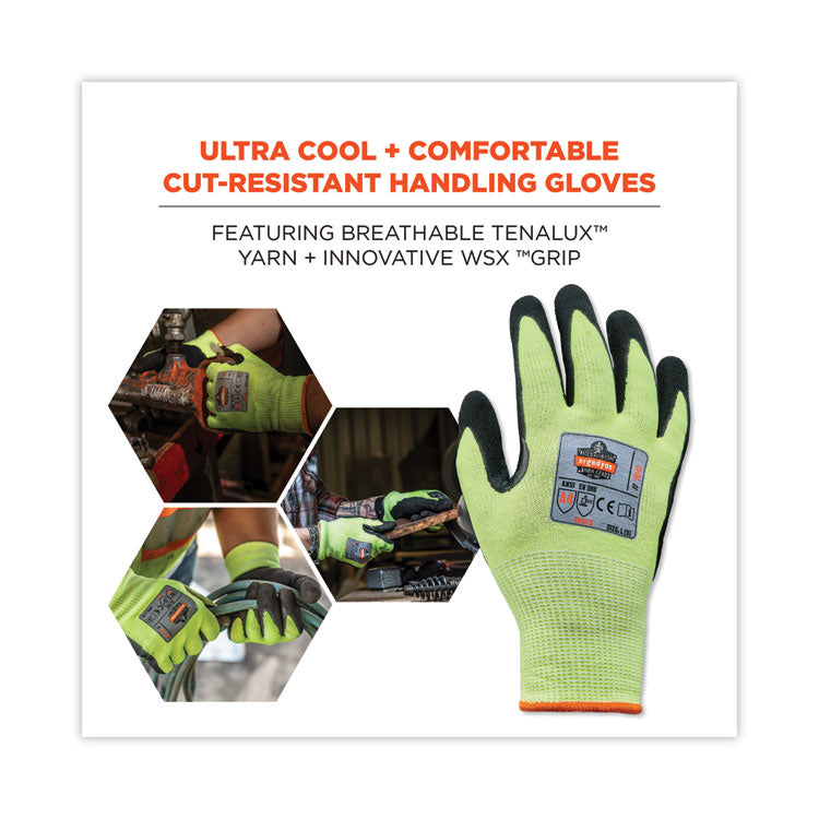 ProFlex 7041 ANSI A4 Nitrile-Coated CR Gloves, Lime, Large, Pair