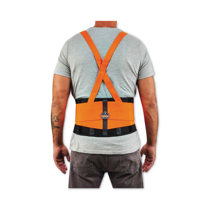 ProFlex 100HV Economy Hi-Vis Spandex Back Support Brace, 3X-Large, 46" to 52" Waist, Black/Orange