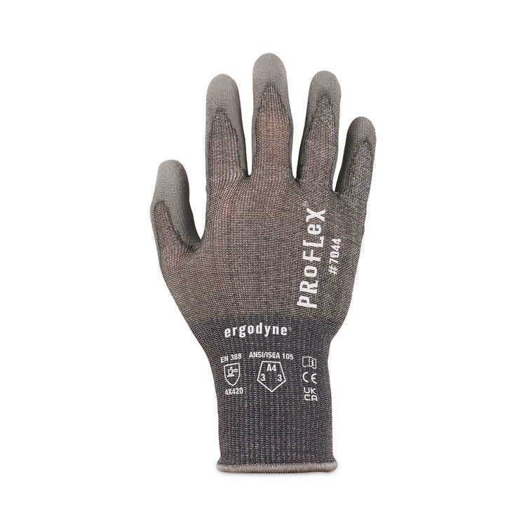 ProFlex 7044 ANSI A4 PU Coated CR Gloves, Gray, 2X-Large, Pair