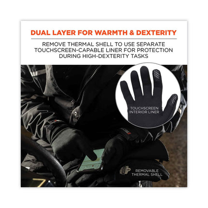 ProFlex 825WP Thermal Waterproof Winter Work Gloves, Black, Medium, Pair