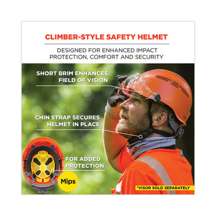 Skullerz 8975-MIPS Class C Safety Helmet with MIPS Elevate Ratchet Suspension, Orange