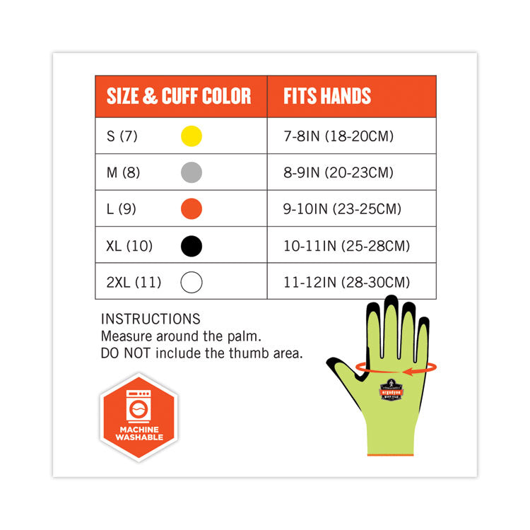 ProFlex 7041 ANSI A4 Nitrile-Coated CR Gloves, Lime, Large, Pair