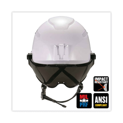 Skullerz 8975V Class C Safety Helmet with 8991 Visor Kit, Smoke Lens, 6-Point Ratchet Suspension, Orange