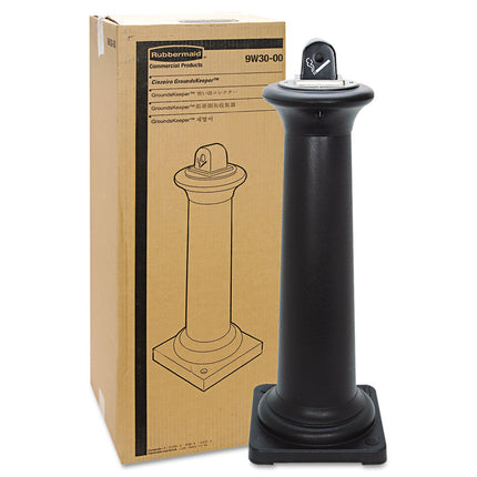 GroundsKeeper Tuscan Receptacle, 22.05 gal, 13 dia x 38.38h, Black