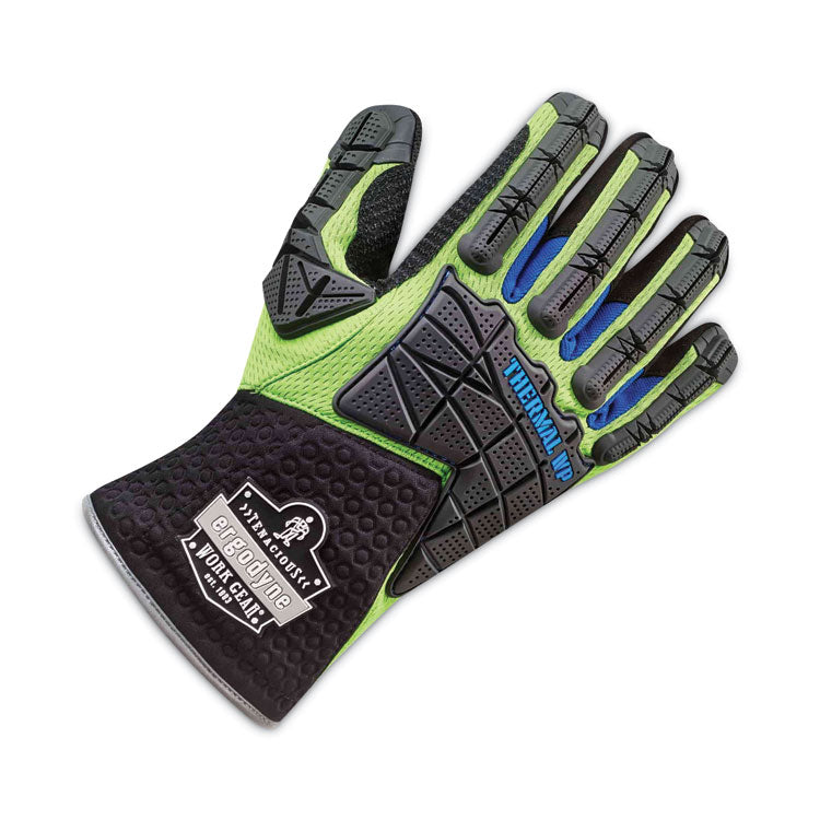 ProFlex 925WP Performance Dorsal Impact-Reduce Thermal Waterproof Glove, Black/Lime, Medium, Pair