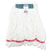 Web Foot Shrinkless Looped-End Wet Mop Head, Cotton/synthetic, Medium, White