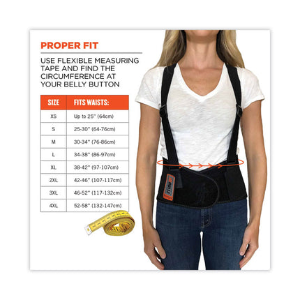 ProFlex 1100SF Standard Spandex Back Support Brace, X-Small, 20" to 25" Waist, Black